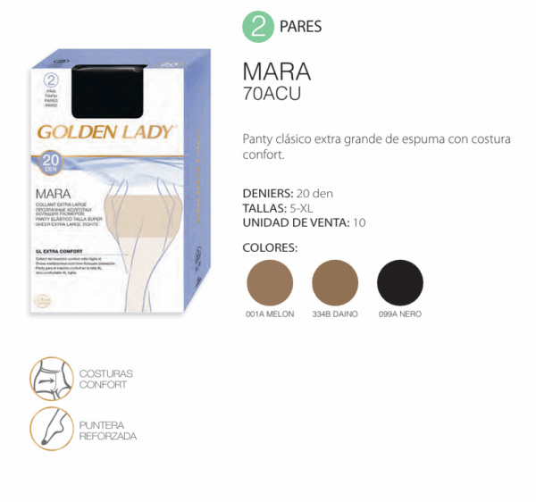 Panty  extra grande Mara 70ACU - Imagen 2