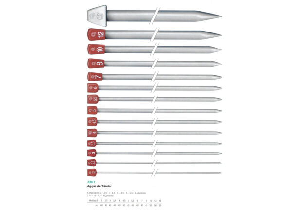 Agujas de tricotar 228 F
