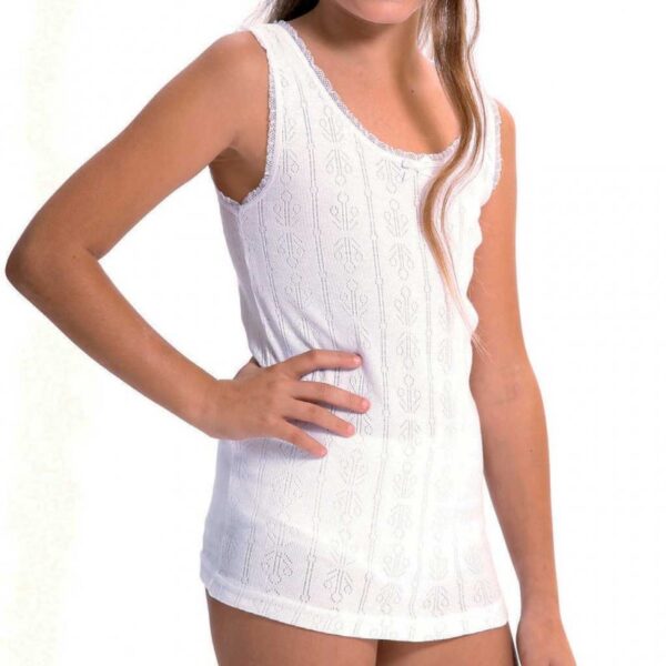 Lara, Camiseta niña tirante calada Mod. 8605