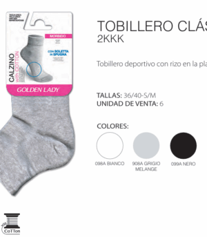 Calcetín señora scopri tobilleros, con puño. Ref 2KKK